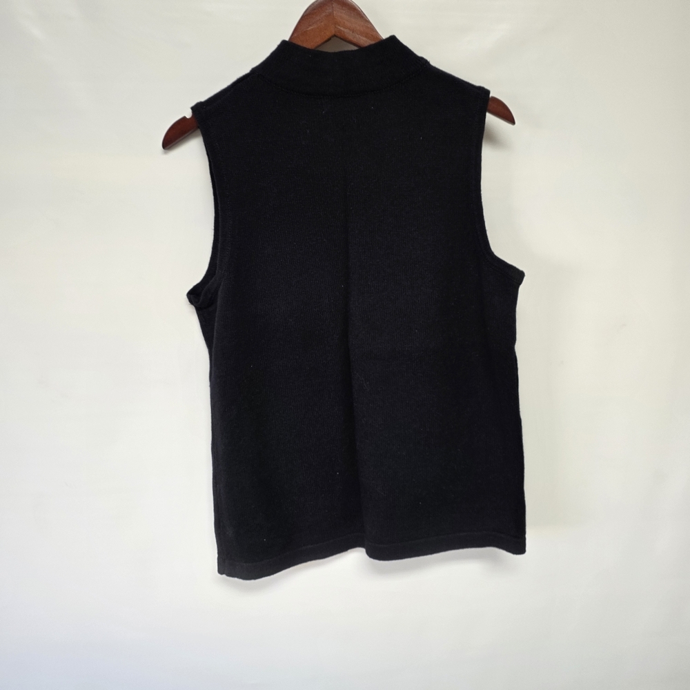 Nouveaux reindeer holiday Christmas sweater vest zip closure Vintage Large - Picture 4 of 9
